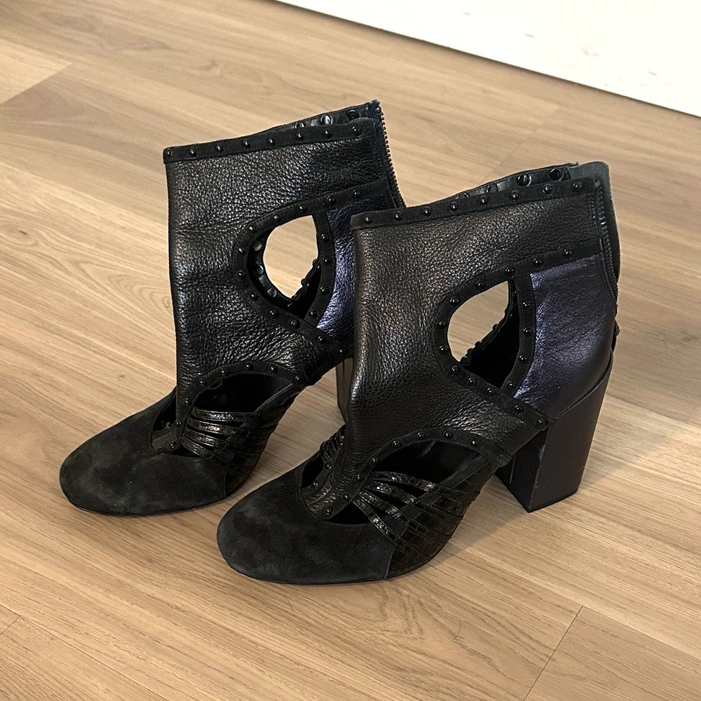 Rebecca Minkoff Black Chunky Boots
